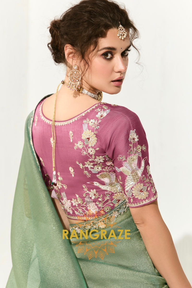 Meadow Song Organza Tissue Saree