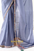 Moonlit Cascade Organza Tissue Saree
