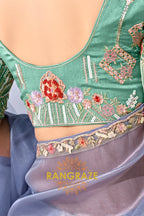 Moonlit Cascade Organza Tissue Saree