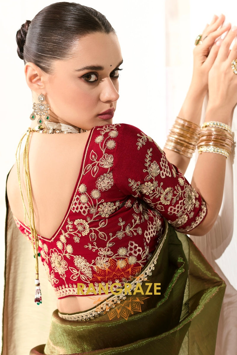 Scarlet Grove Organza Tissue Saree