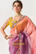 Sunset Symphony Organza Tissue Saree