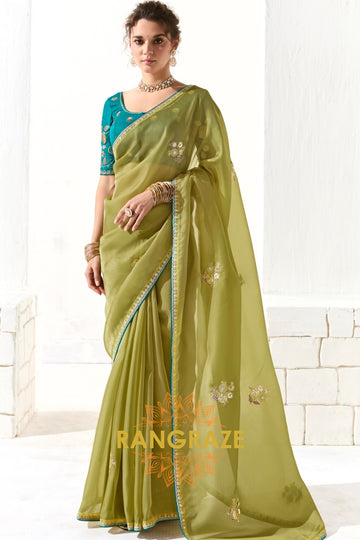 Meadow Glow Organza Tissue Saree