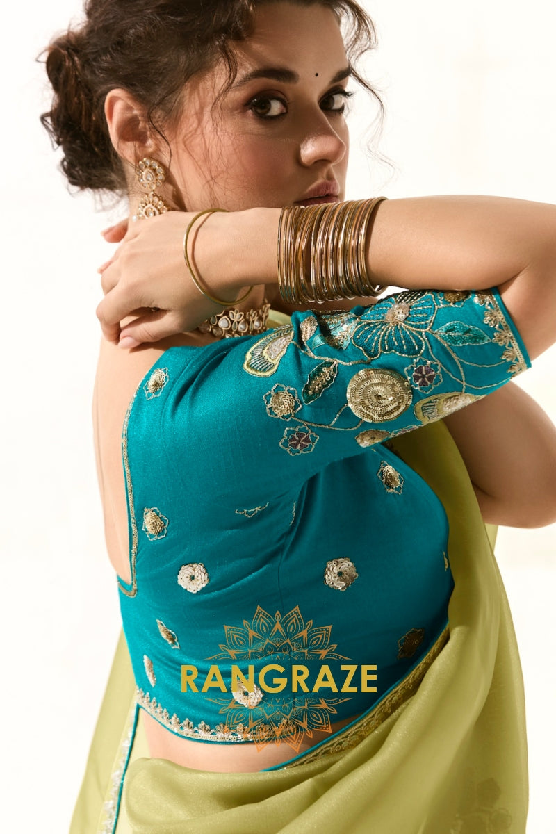 Meadow Glow Organza Tissue Saree