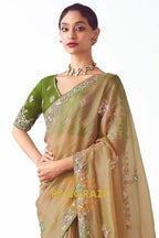 Olive Blush Dream Organza Saree