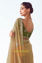 Olive Blush Dream Organza Saree