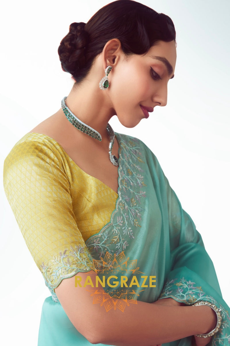 Seabreeze Whisper Embroidered Saree