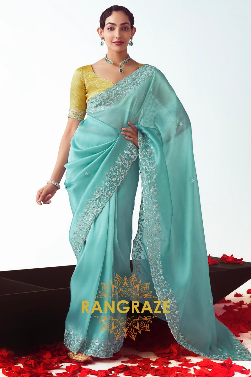 Seabreeze Whisper Embroidered Saree