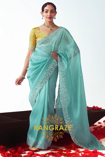 Seabreeze Whisper Embroidered Saree