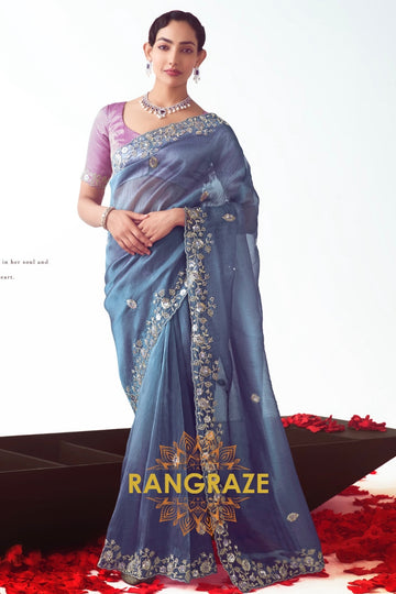 Midnight Iris Elegance Saree
