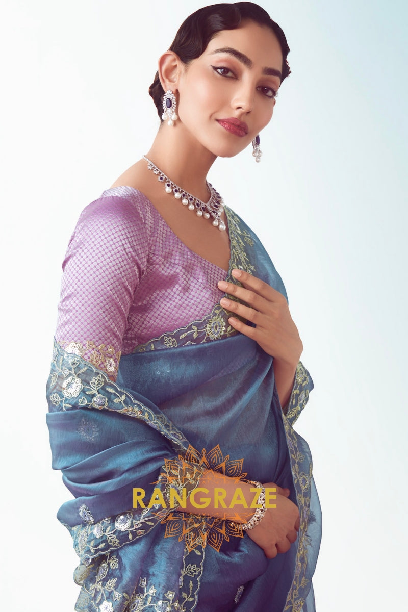 Midnight Iris Elegance Saree