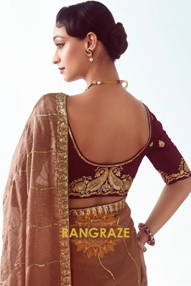 Mocha Bronze Muse Saree