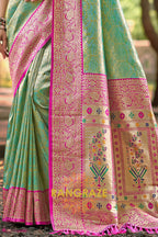 Green Kanjivaram Silk Saree with Paithani Pallu