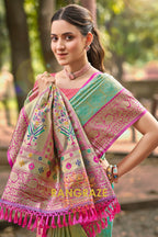 Green Kanjivaram Silk Saree with Paithani Pallu