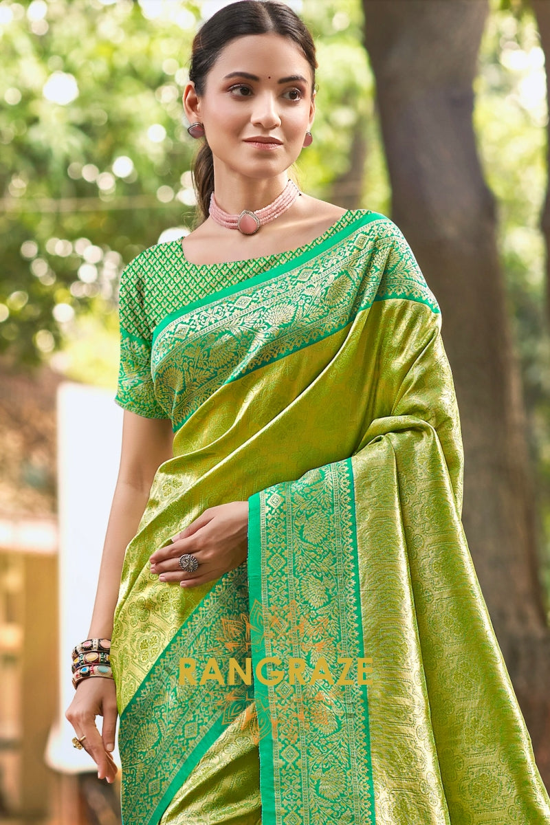 Dark Green Kanjivaram Silk Saree with Paithani Pallu
