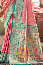 Pink Kanjivaram Silk Saree with Paithani Pallu