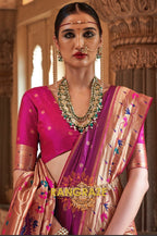 Plum Purple Paithani Silk Saree
