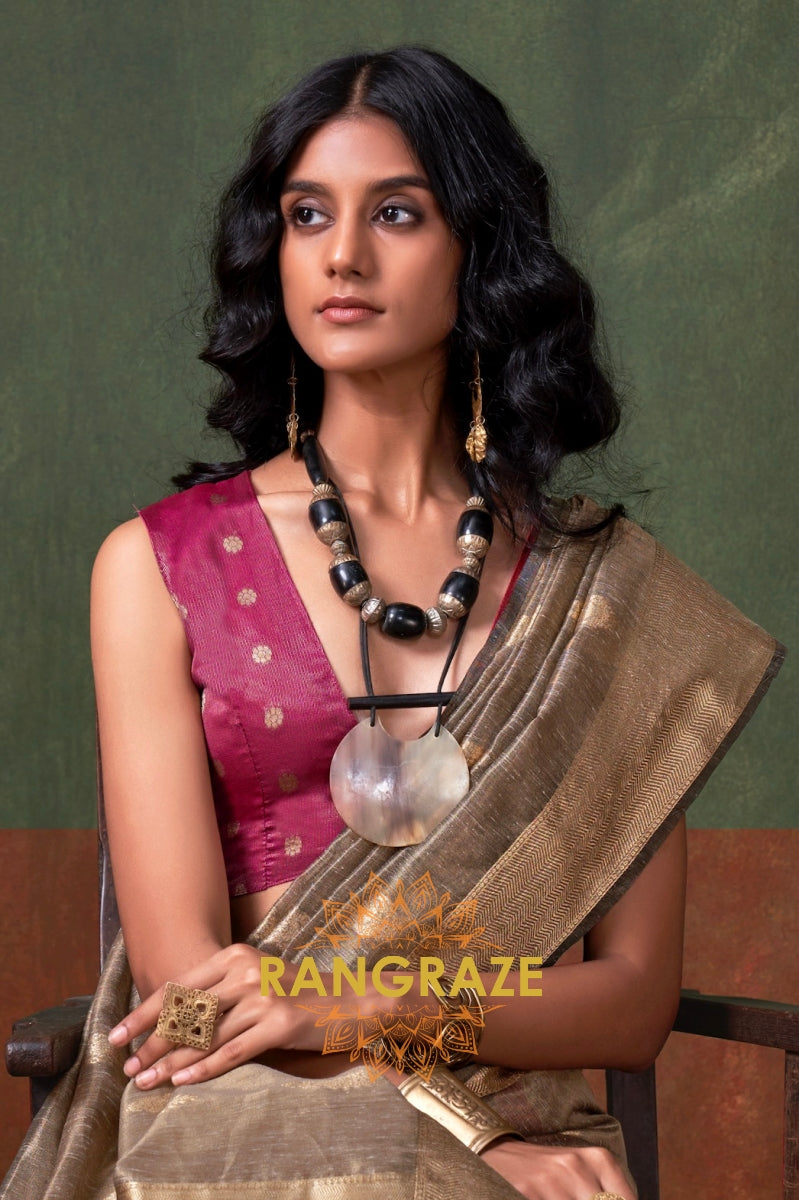 Royal Gold Elegance: Handwoven Paithani Zari Tissue Saree