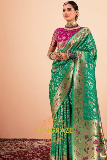 Emerald Royale Paithani Silk Saree