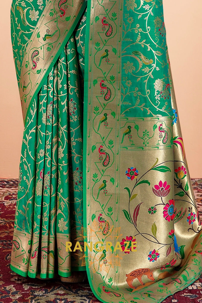 Emerald Royale Paithani Silk Saree
