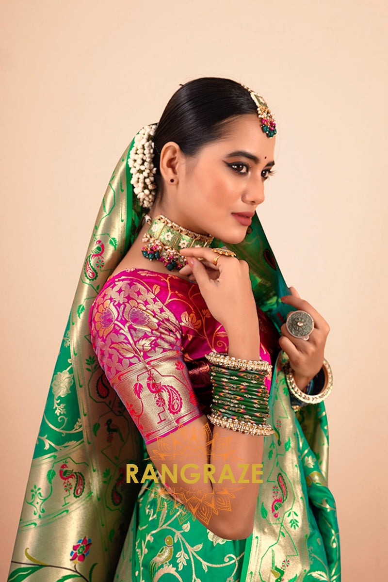 Emerald Royale Paithani Silk Saree