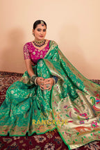 Emerald Royale Paithani Silk Saree
