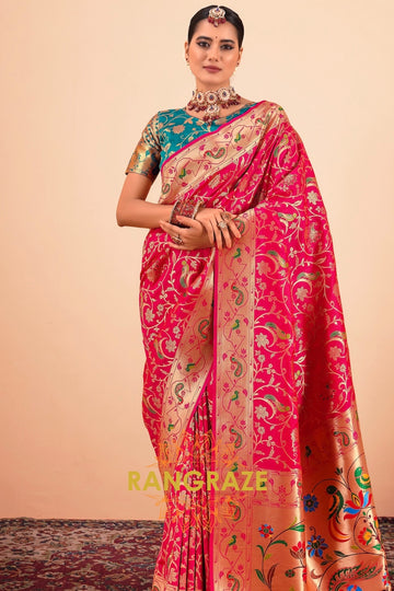 Regal Ruby Woven Paithani Saree