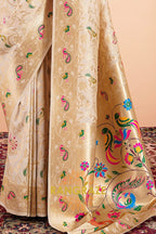 Regal Ivory Blossom Paithani Saree