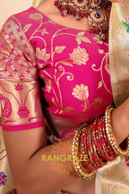 Regal Ivory Blossom Paithani Saree