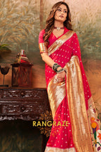 Rosette Glow Woven Paithani Saree