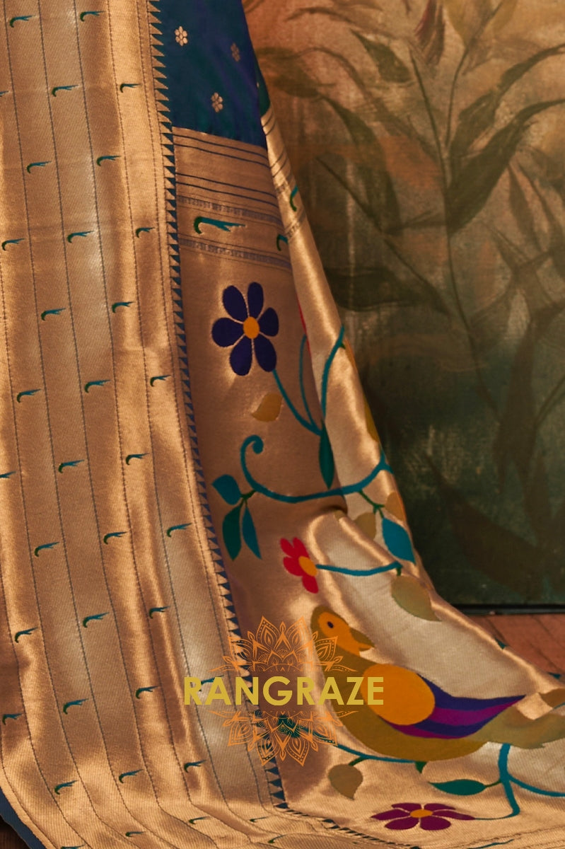 Emerald Grace Woven Paithani Saree