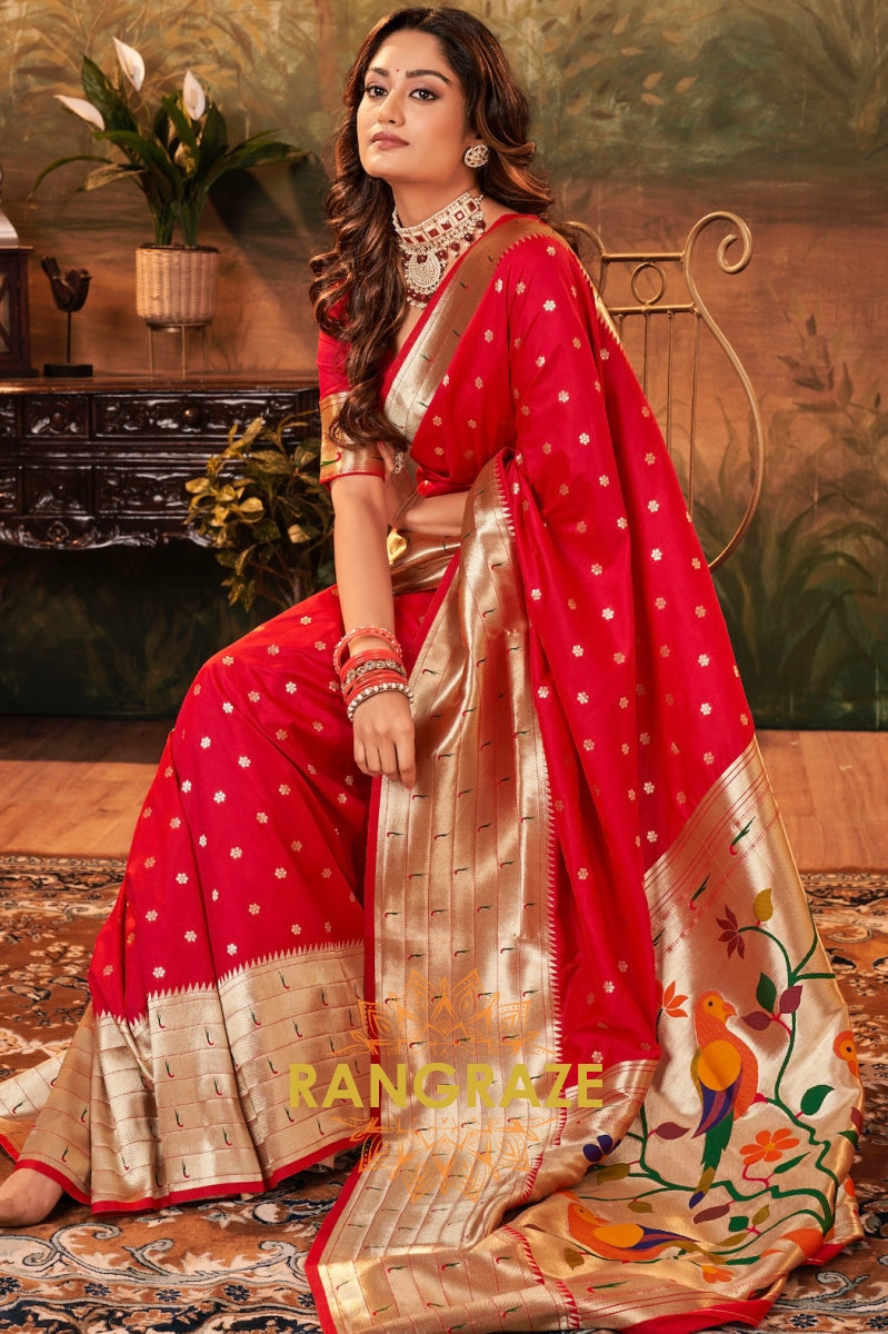 Royal Blossom Woven Paithani Saree