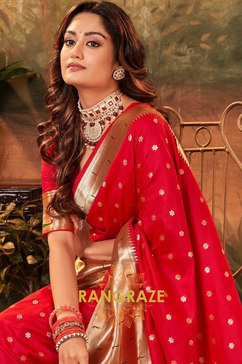 Royal Blossom Woven Paithani Saree