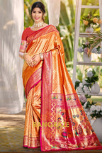 Regal Red Kanjivaram Silk Saree with Paithani Pallu