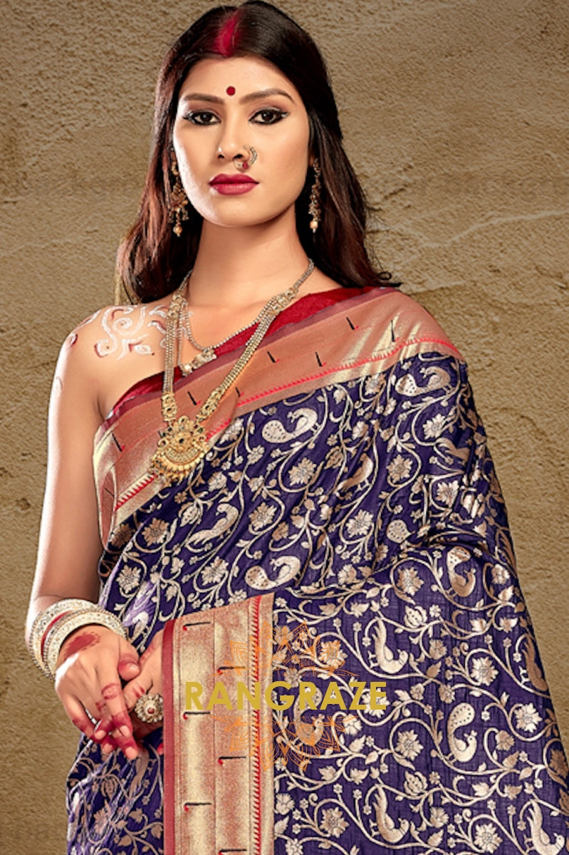 Charming Blue Heavy Zari Pallu Paithani Silk Saree