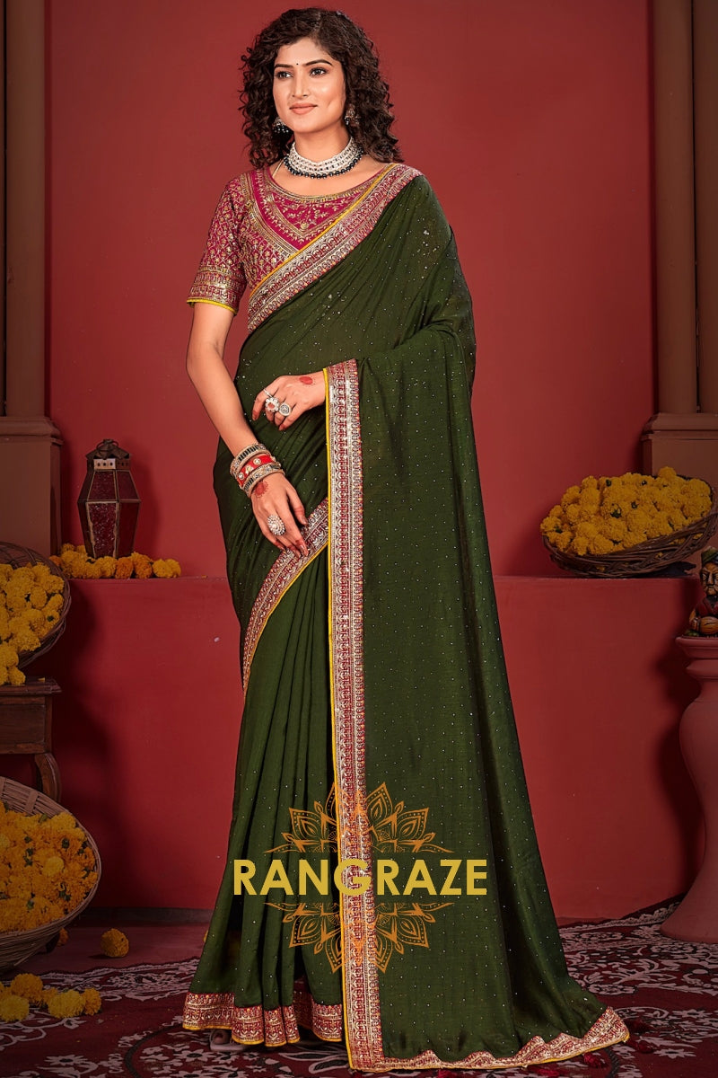 Enchanted Emerald Grace Silk Saree