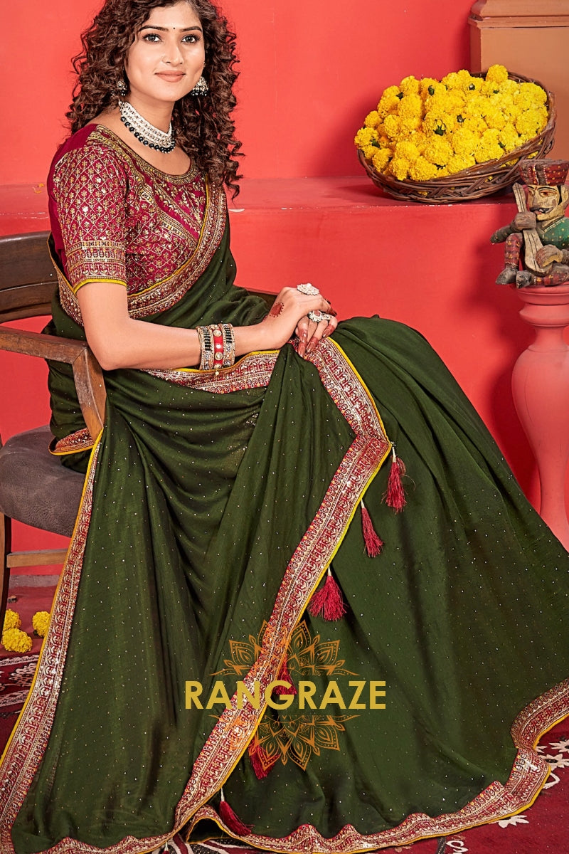 Enchanted Emerald Grace Silk Saree