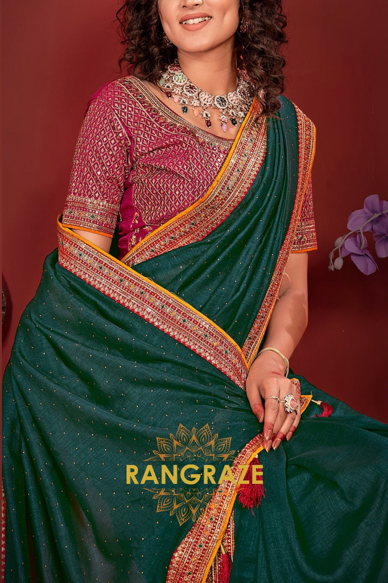 Emerald Enchantment Handloom Saree