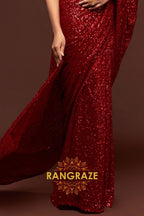 Ruby Glam Premium Georgette Designer Sequin Saree