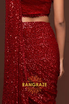 Ruby Glam Premium Georgette Designer Sequin Saree