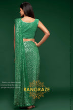 Emerald Green Premium Georgette Designer Sequin Saree