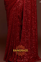 Ruby Glam Premium Georgette Designer Sequin Saree