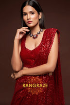 Ruby Glam Premium Georgette Designer Sequin Saree