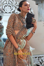 Majestic Sea Green Woven Kashmiri Jamewar Modal Silk Saree