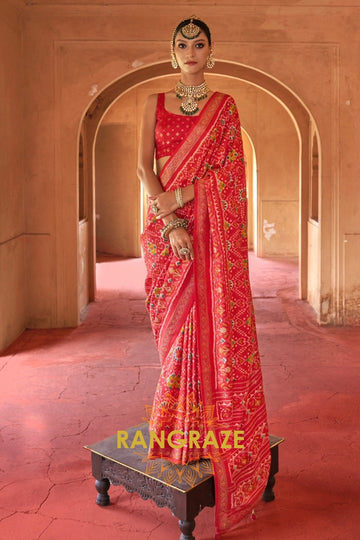 Crimson Royale Patola Silk Saree