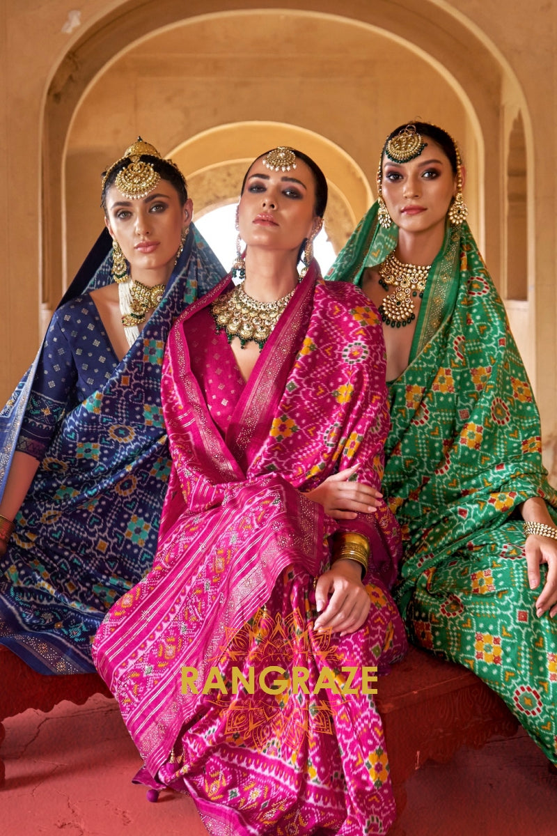 Rani Pink Royal Patola Silk Saree