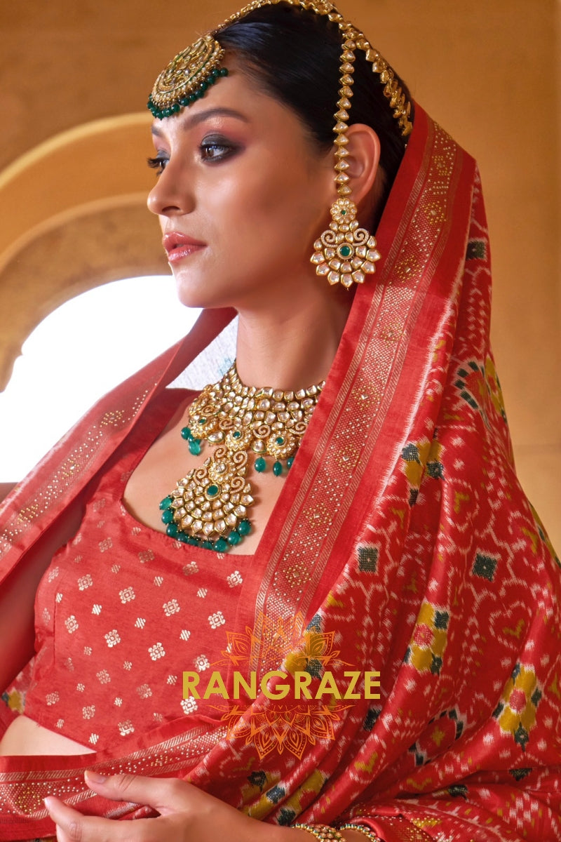 Crimson Royale Patola Silk Saree