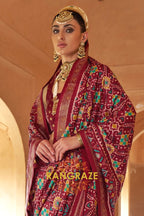 Regal Maroon Patola Silk Saree