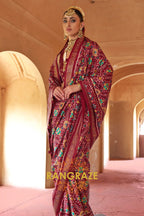 Regal Maroon Patola Silk Saree