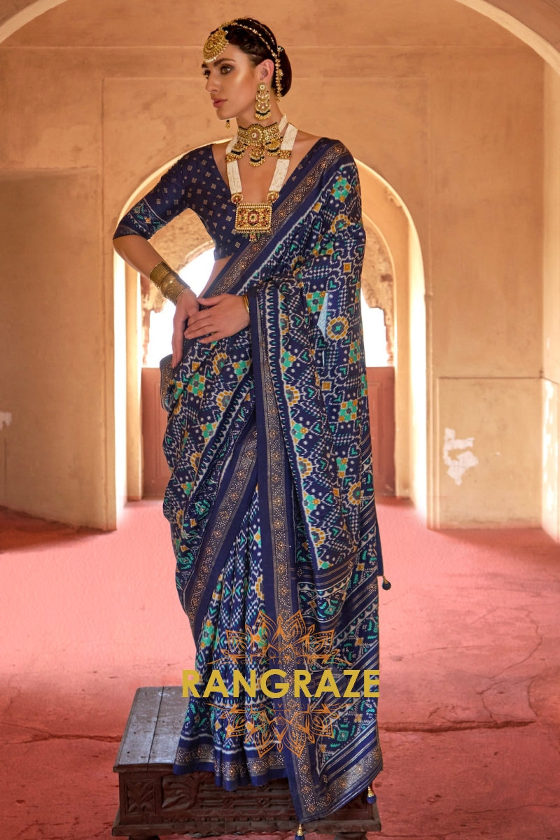 Midnight Majesty Patola Silk Saree