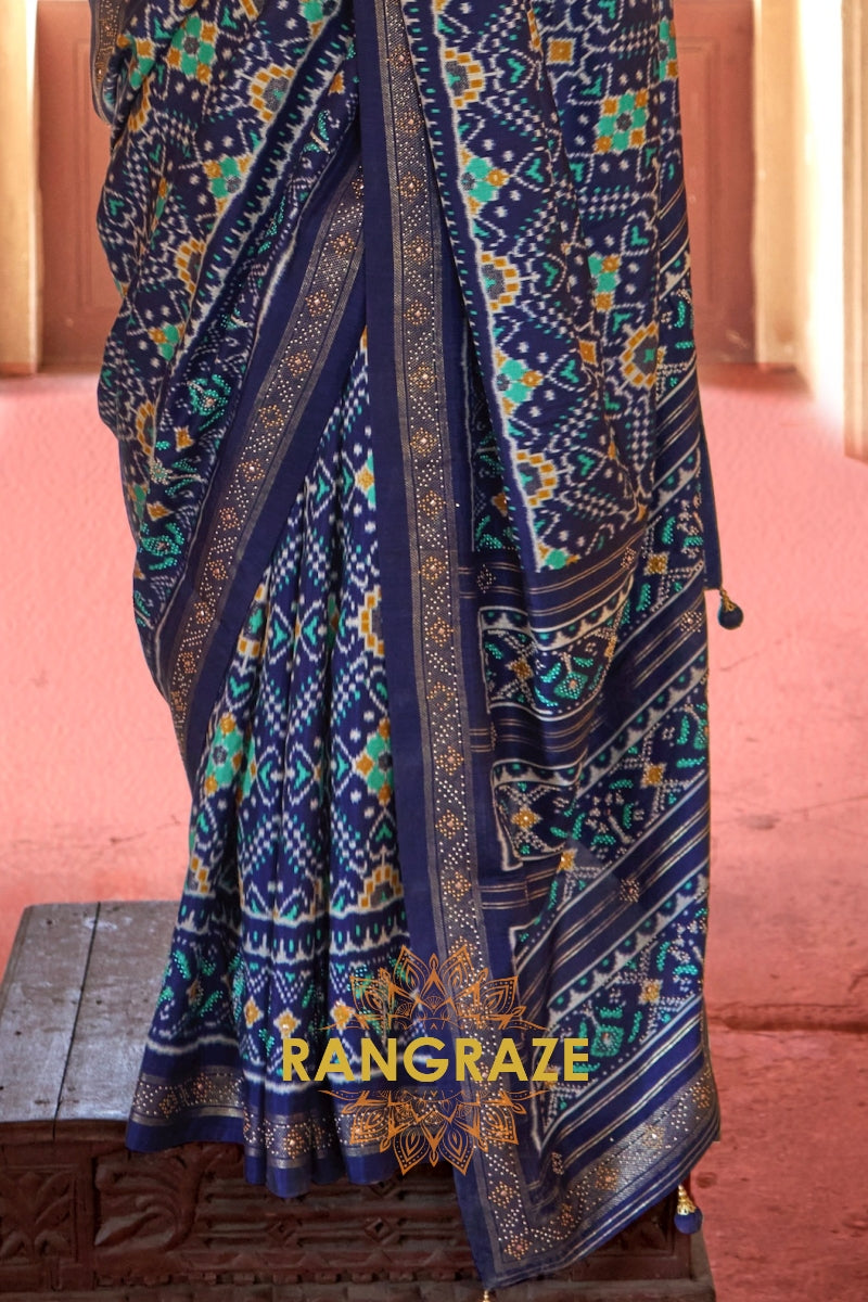 Midnight Majesty Patola Silk Saree